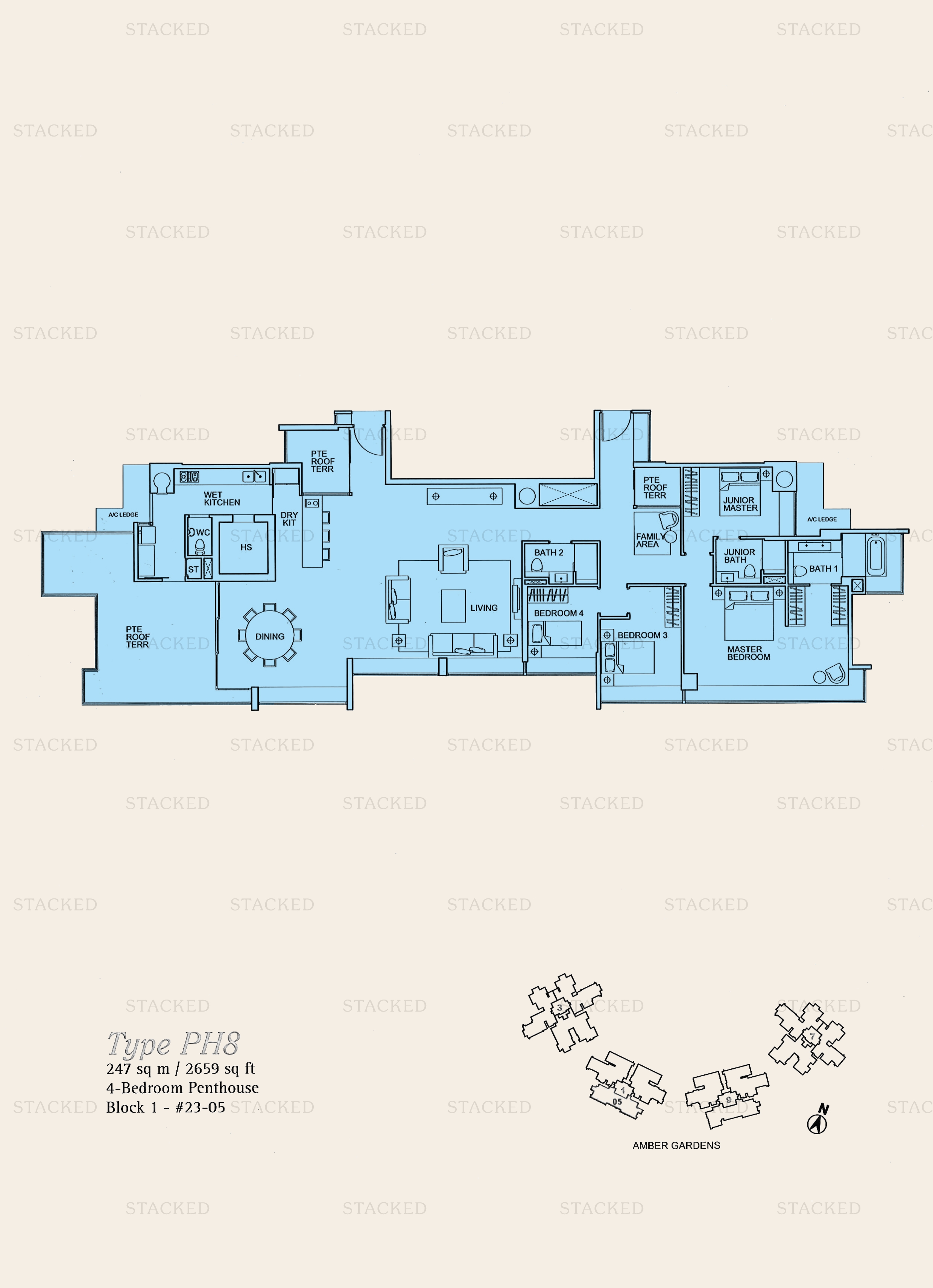 Stacked homes One Amber Singapore Condo Floor Plans, Images And